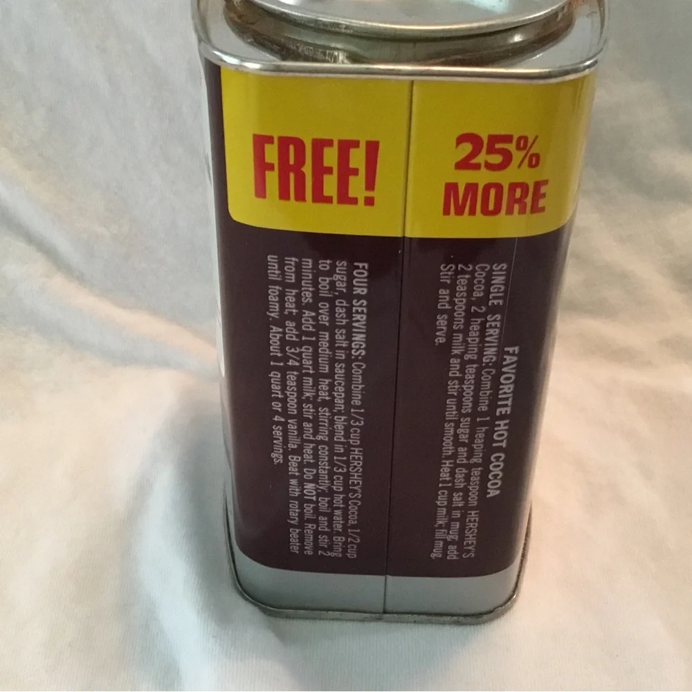 Hershey’s Cocoa Powder Vintage Tin, 10oz can Nice!